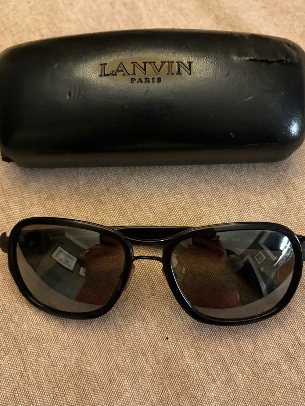 Lanvin Black Men's Pilot Sunglasses with Gradient Lenses